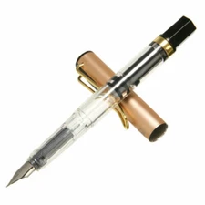 1Pc Clear Piston Filler Fountain Pen EF/F/M Nib Optional
