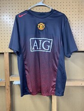 Manchester United Soccer Club Nike AIG Black Jersey Shirt Men's Size Large
