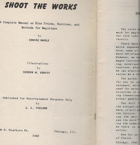SHOOT THE WORKS von Ed MARLO Ein komplettes Handbuch zur Würfelmanipulation. - Bild 2 von 2