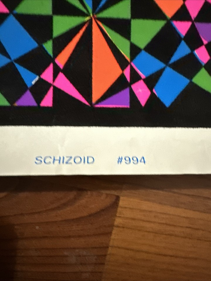 SCHIZOID VINTAGE PSYCHEDELIC VELVET BLACKLIGHT POSTER 1994 23”x35” eBay