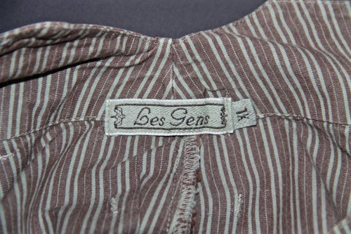 Pretty Three Quarter Pants Cotton Linen Grey Striped Green Les gens Size XL Mint - 第 4/4 張圖片