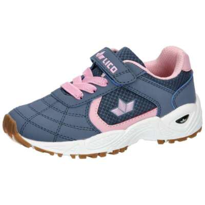 LICO  Mädchen Sportschuh  Schule Halle Freizeit  KLETT  stahlblau/rosa