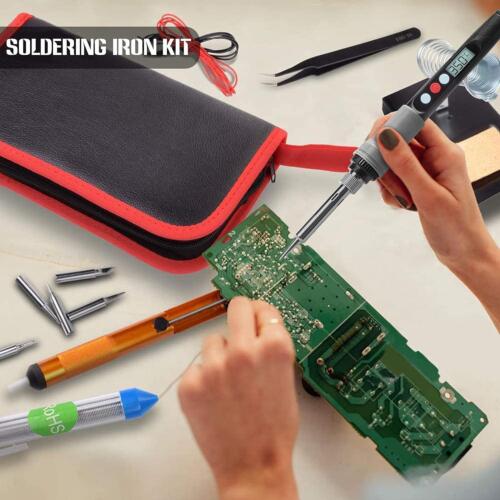 Soldering Iron Kit Rapid Heating Adjustable Temperature LCD Display 5 Tips 90W - Picture 5 of 8