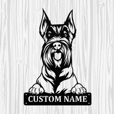 Personalized Giant Schnauzer Metal Sign, Dog Owner Wall Art, Memorial Gift