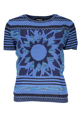 T-shirt Desigual Femme Taille S - Multicolore Coton, Manches Longues, Coupe Classique Logo