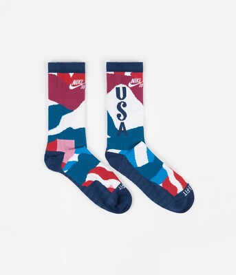 NIKE SB PARRA USA EVERYDAY MAX DRI-FIT CREW SOCKS CN3780 100 sz L 8 - 12