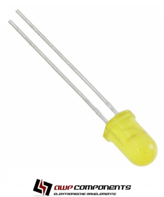 (20 pcs) 333-2UYD/S530-A3 - LED Yellow Diffuse 5mm 320mcd 591nm 35° 2V - Everlight