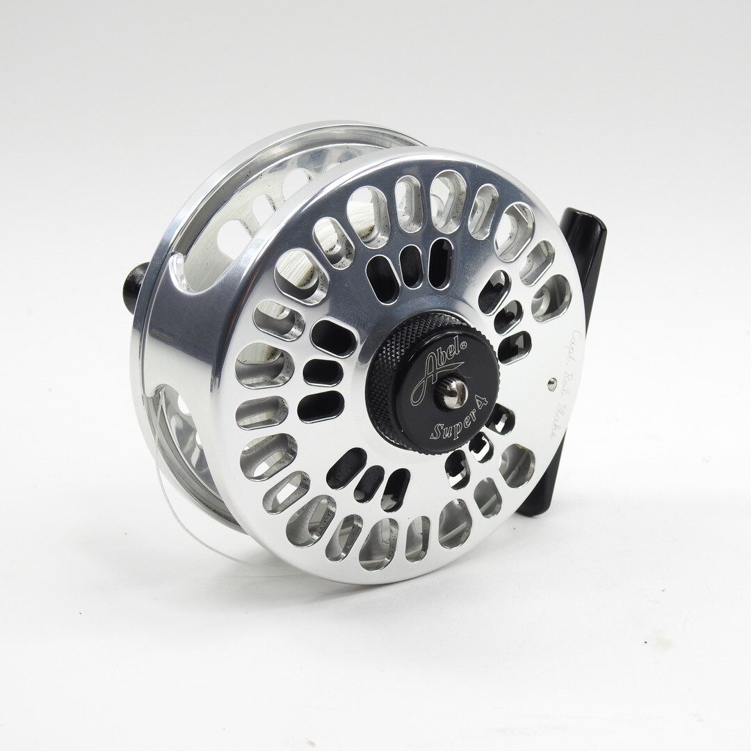 Abel Super 4 Fly Fishing Reel. Platinum Finish. Made in USA.