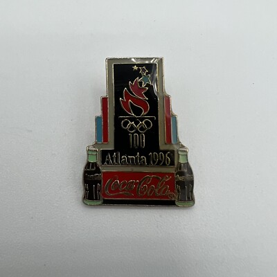 1996 Atlanta Coca Cola 100 Olympic Torch Sponsor Pin Lapel Hat