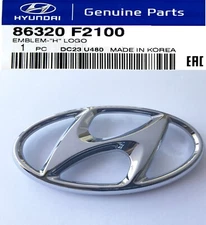 Front Grille Emblem Elantra Sedan 2017-2018 Front H Logo New Genuine Hyundai