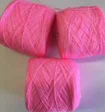 Crystal lace yarn. color-Rosa. Acrylic /Rayon. 900 yards Each.1 lot of 3.