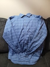 Calvin Klein Dress Shirt L 16 - 16.5 34/35 Regular Fit Blue