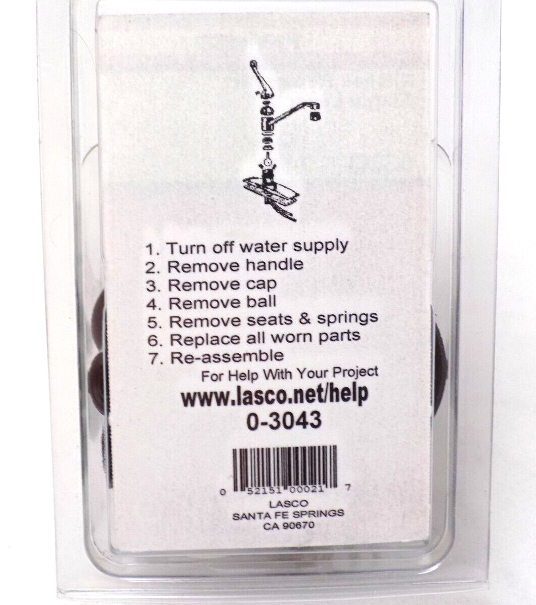 Peerless - Kitchen Repair Kit - Single Lever Faucet - Lasco - MPN - 0-3043
