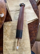vintage antique Asian rice paper and bamboo parasol umbrella