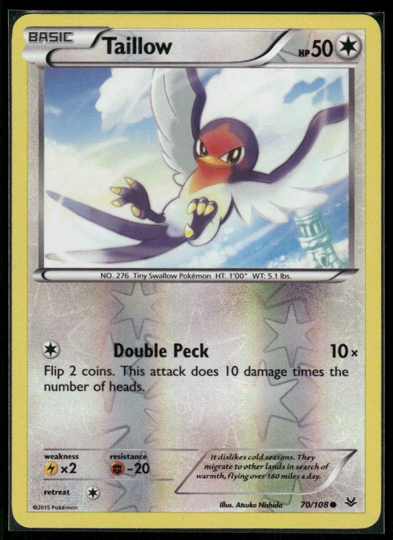 Taillow 70/108 Common Roaring Skies Pokemon Reverse Holo Near Mint
