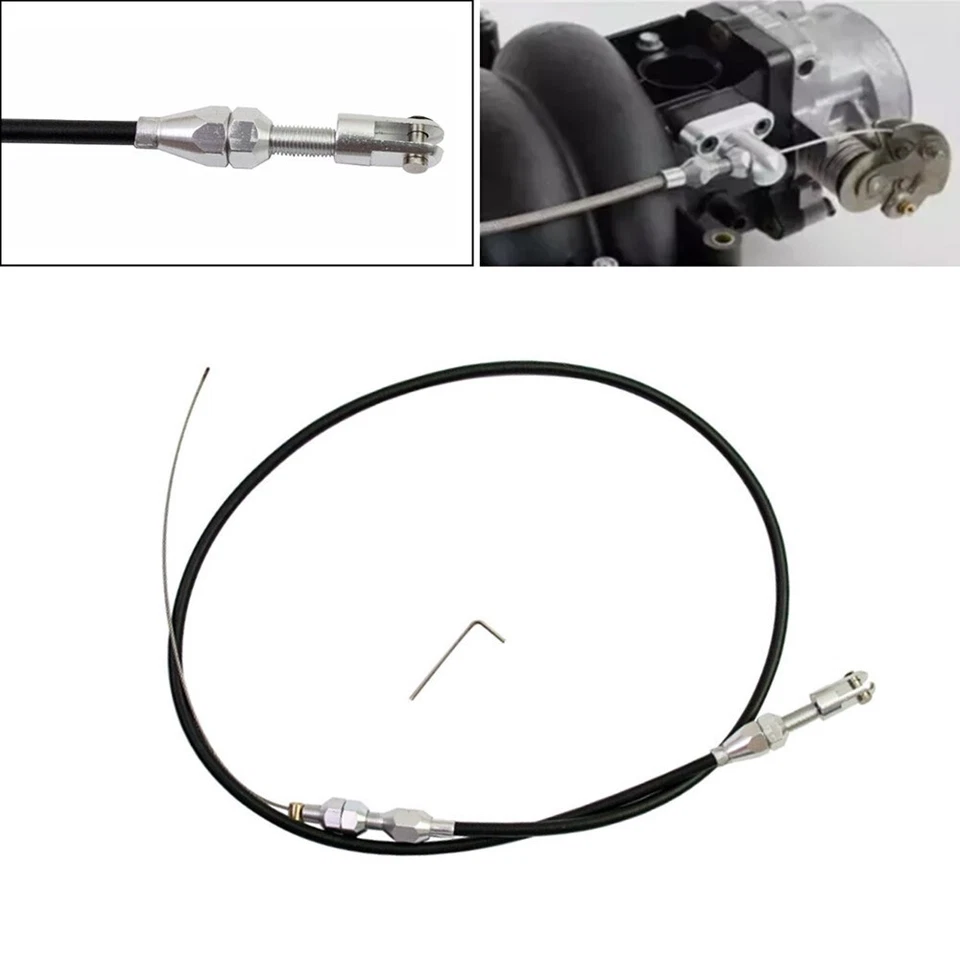 36" Adjustable Car Modified Throttle Cable Accelerator Cable Accessories Black - Изображение 2 из 4