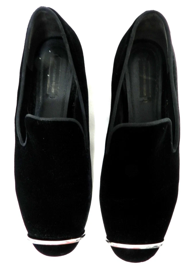 ALEXANDER WANG Kalli Mocasines de Terciopelo Forrados de Cuero Planos Negros Talla 38.5 EE. UU. 8.5 Foto 4 de 4