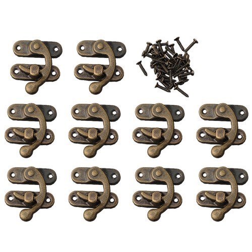 Locking Box Latch Lock Screw 10Set Right Hook Zinc Alloy - Picture 15 of 23