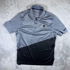 Dallas Cowboys Shirt Mens Large Gray NFL Football Nike Dri-FIT Polo Colorblock
