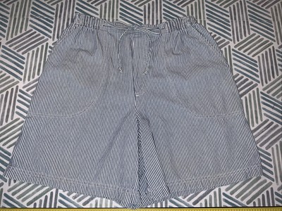 Womens Denim Blue/White Stripe Elastic Waist Blue Classic Elements Shorts Sz 12P