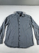 Emanuel Berg Shirt Mens Large Flannel Modern Fit Plaid Long Sleeve Button Up