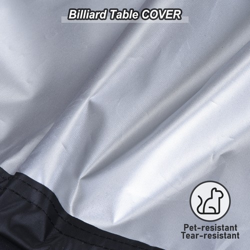 7Ft Billiard Pool Table Covers Waterproof Outdoor Indoor 210D Polyester Black - Picture 6 of 8