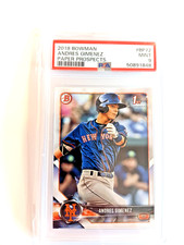 Baseball Card 2018 Andres Gimenez Paper Prospects Bowman BP72 Graded PSA 9 Mint