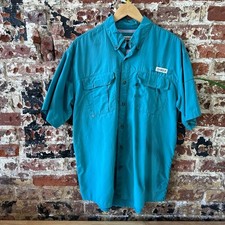 Magellan Outdoors Men Fish Gear Short Sleeve Vented Shirt Medium Relaxed Blue