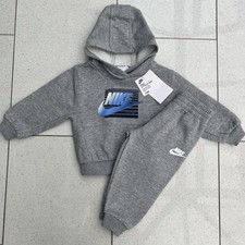 Image of Baby Boys Nike Hooded Tracksuit-Grey-Age 18 Months 80-86 cm -BNWT