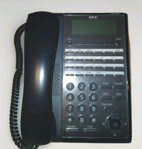 NEC- SL2100- IP7WW-24TXH-B1 Black 24-Button Digital Phone Long Cord- Used