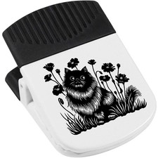 Magnetclip "Happy Fluffy Cat in Garden" (CP00046106)
