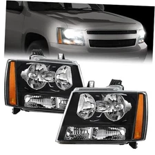  Headlight Assembly for 2007 2008 2009 2010 Black Housing + Amber Reflector