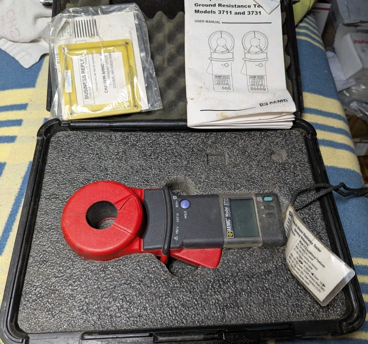 Very Clean - AEMC Model 3711 Clamp-On Ground Resistance Tester with Case