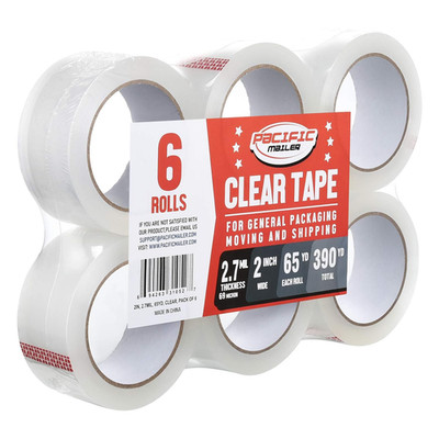 Pacific Mailer Clear Packing Tape, Heavy Duty Packaging Carton Tape for Shipping