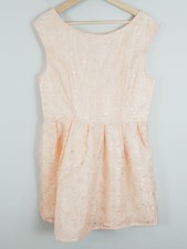 TOPSHOP Womens Size 14 or US 10 Salmon Pink Tulle Floral Prom Dress