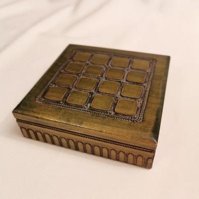 Kiste klein Deko grün Holzkiste 11 cm x 11 cm x 3 cm
