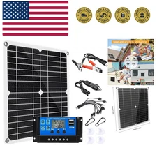 200W Solar Panel Kit 12V with 100A Solar Charge Controller and Extension Cabl...