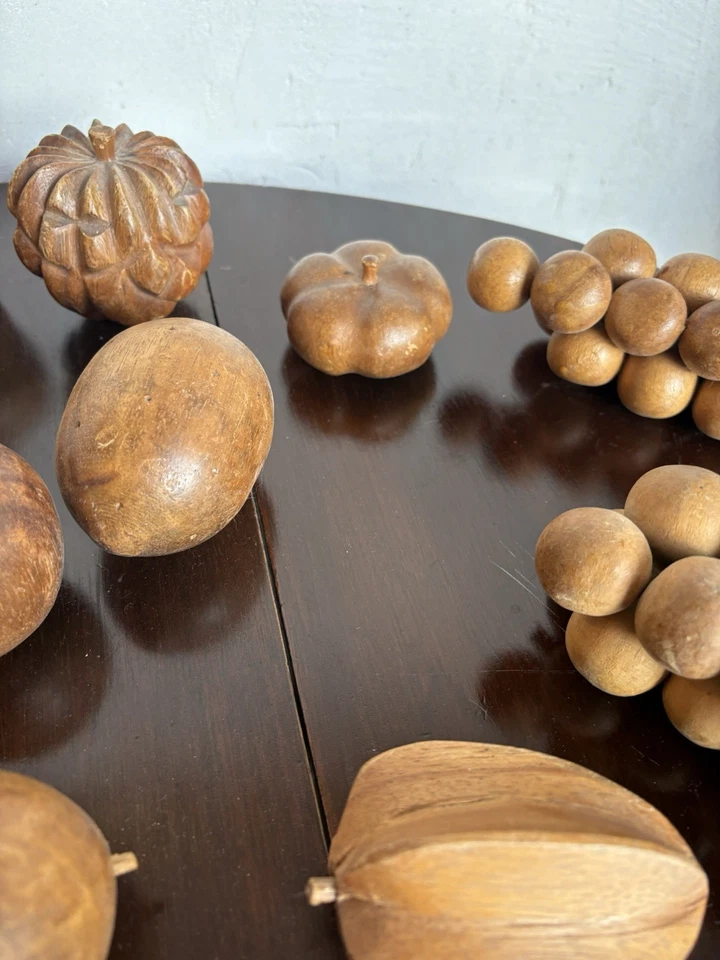 22 шт. деревянный резной фруктовый набор ручной работы середина века модерн - Изображение 3 из 4