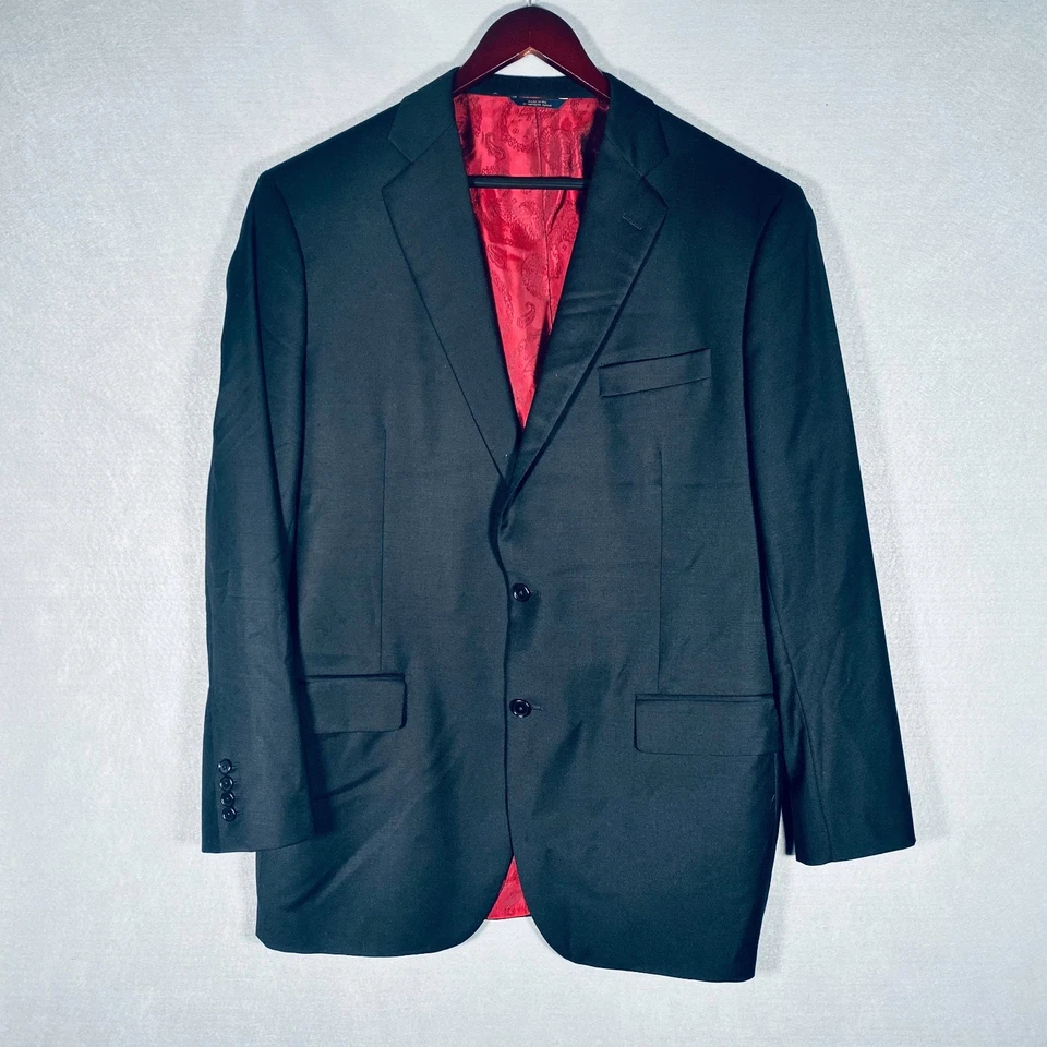 Traje Brooks Brothers Para Hombre 46L Negro Lana 2 Piezas Blazer Chaqueta Pantalones 38x30 Union Foto 4 de 4