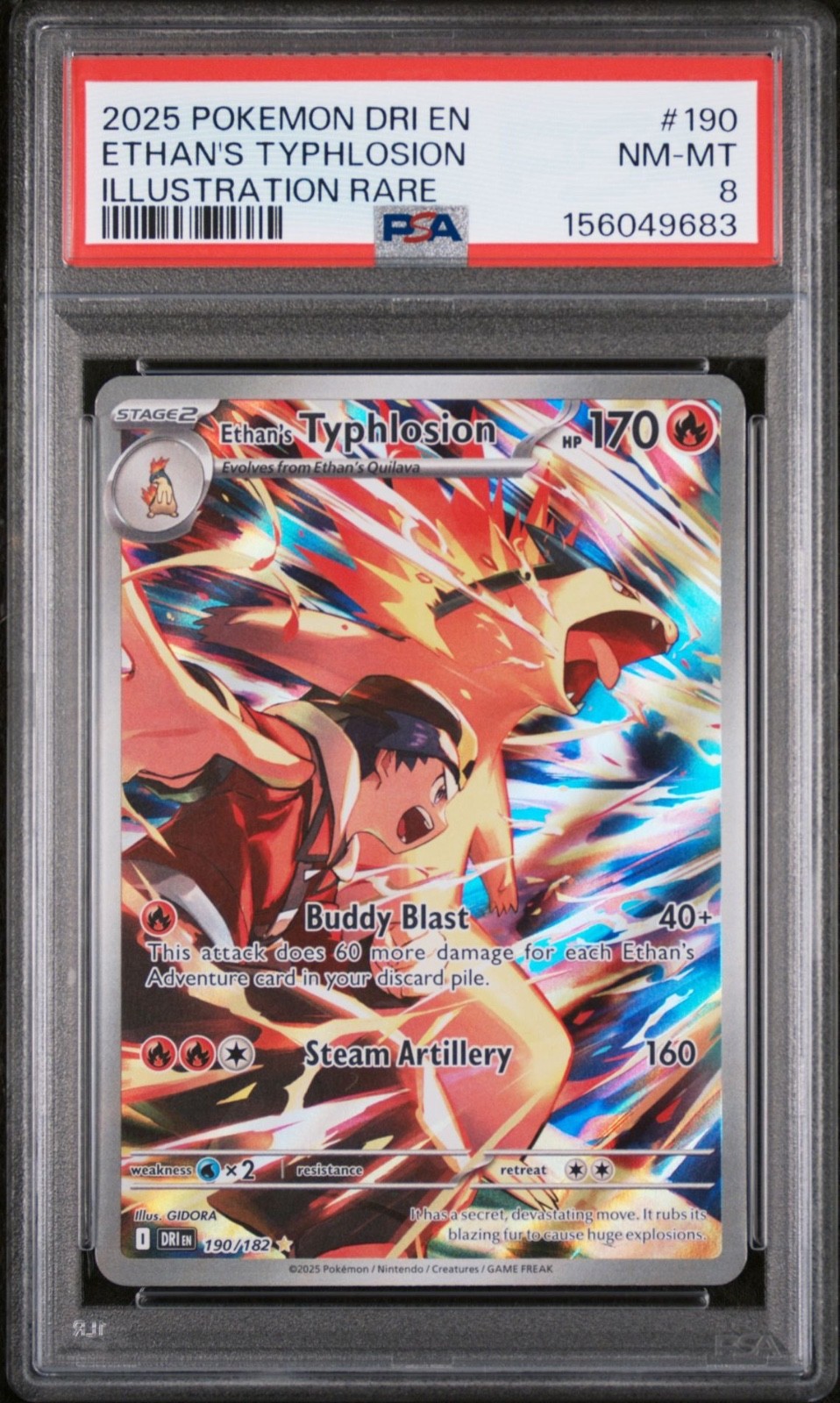 Pokemon Ethan's Typhlosion Destined Rivals Illustration Rare #190 PSA 8