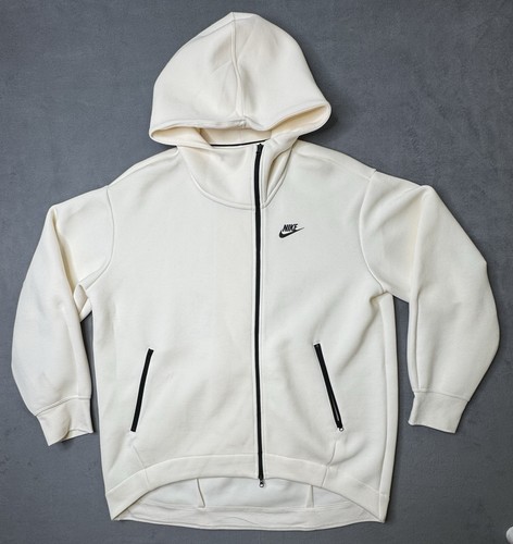 Nike Sportswear Women’s Tech Oversized Full Zip Hoodie Asymmetrical Ivory Size M