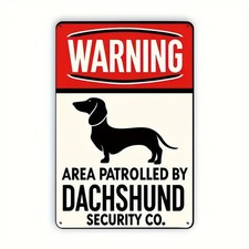 Warning Dachshund Security Tin Metal Signs Home D cor 8x12 Vintage Plaque,Pet Pa