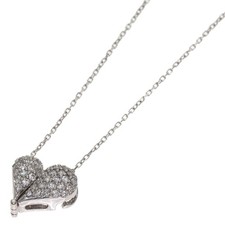 0.3ct Heart motif Diamond Necklace K18 White Gold 2.8g