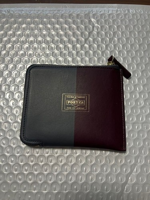 #ad PORTER Coin Case Bi Color Black Bordeaux $179.29