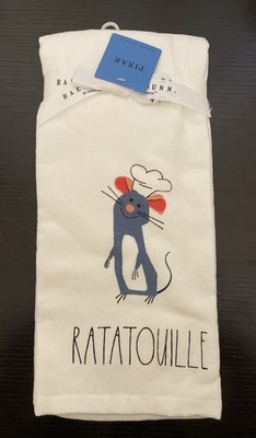 NWT Rae Dunn Disney Pixar Ratatouille Remy 2pk Kitchen Towel Set