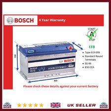 EFB Car Battery fits MASERATI LEVANTE QUATTROPORTE GRECALE MC20 Bosch