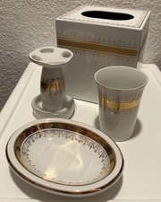VTG Set 4 ANDRE RICHARD REGAL GOLD Vanity Set TISSUE SOAP CUP TOOTHBRUSH HOLDER