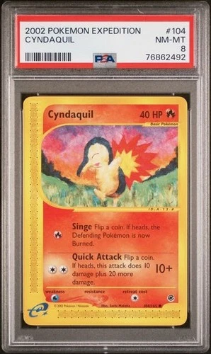 2002 Pokemon Expedition #104 CYNDAQUIL PSA 8 NM-MT