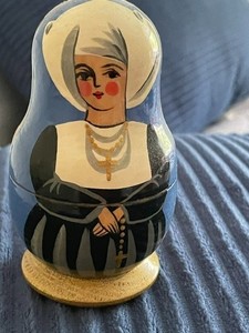 Unique Russian matryoshka (nesting doll) depicting religious nuns, 1980s-90