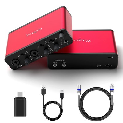 USB Audio Interface +48V Phantom Power 24Bit/192kHz for Recording Podcasting ...